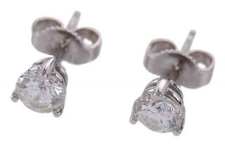 Appraisal: kt Diamond Stud Earrings two round brilliant diamonds estimated total