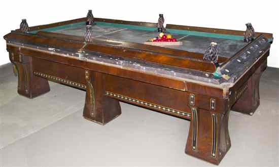 Appraisal: A Brunswick-Balke-Collender Mother-of-Pearl Inlaid Billiards Table number D