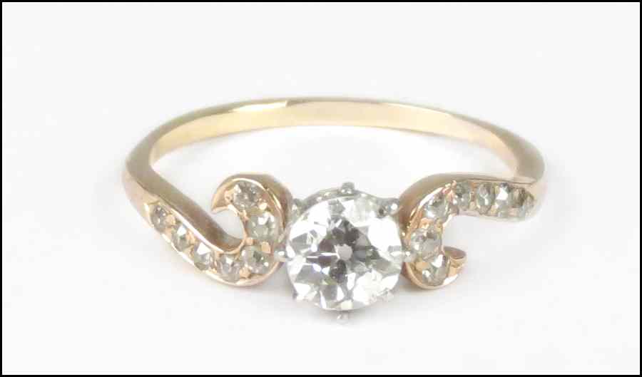 Appraisal: GOLD AND DIAMOND RING Condition No Specific Condition Recorded -