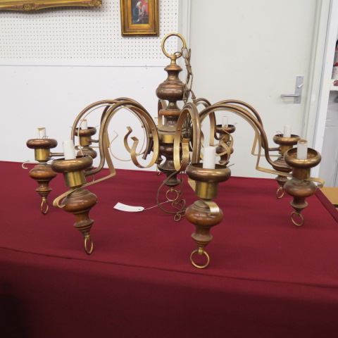 Appraisal: Wood Metal Chandelier eight light