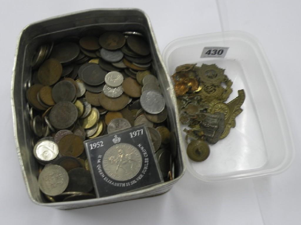 Appraisal: A large quantity of mainly foreign coins and some military