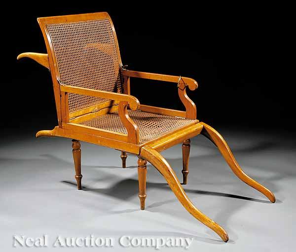 Appraisal: A Rare English Mahogany Folding Invalid Chair late th c