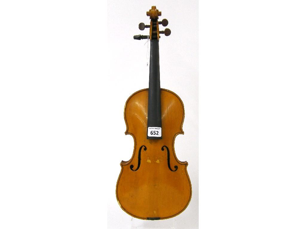 Appraisal: French Stradivarius copy half size violin cm