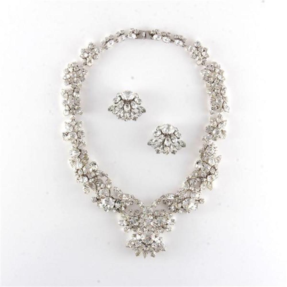 Appraisal: SIGNED CHRISTIAN DIOR MADE IN GERMANY DIAMANTE COLLAR NECKLACE AND