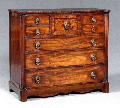 Appraisal: William IV mahogany six-drawer chest central deep drawer flanked by