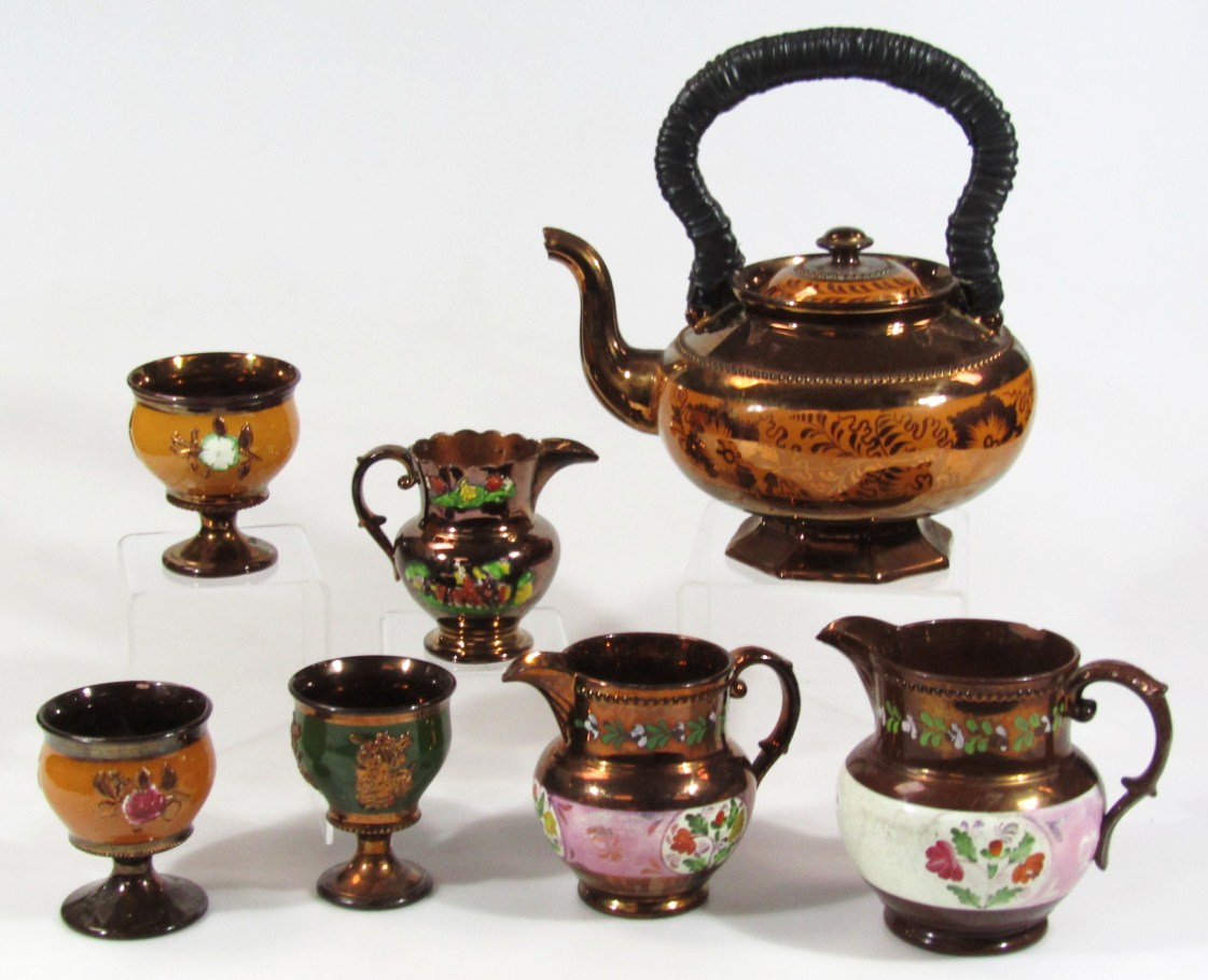 Appraisal: Various thC and later copper lustreware to include an unusual