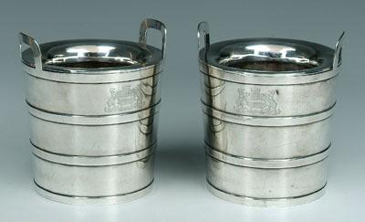 Appraisal: Pair Paul Storr silver wine coolers pail form rounded collars