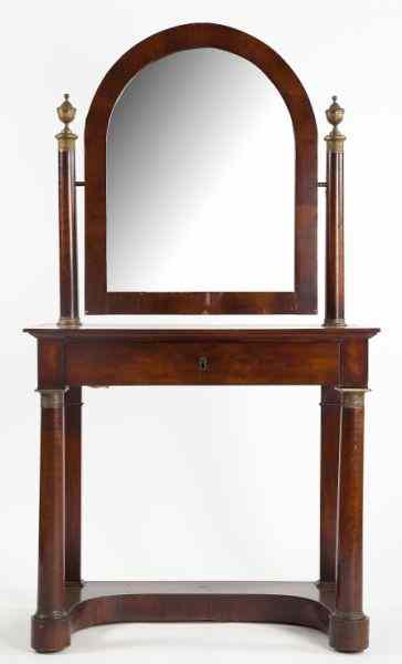 Appraisal: Continental Classical Dressing Tablefirst half of th century mahogany veneers