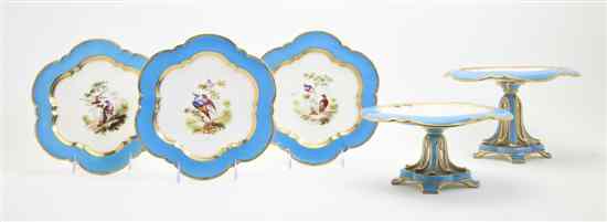 Appraisal: An English Porcelain Dessert Services comprising two compotes and eight