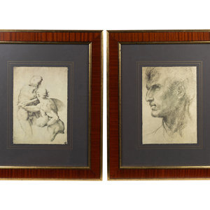 Appraisal: Two Reproduction Italian Prints in the Classical Manner Framed x