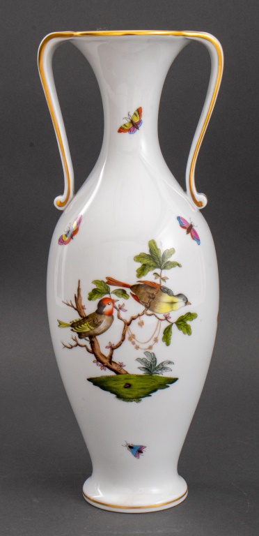 Appraisal: HEREND HUNGARY ROTHSCHILD PORCELAIN VASE Herend Hungary porcelain vase in