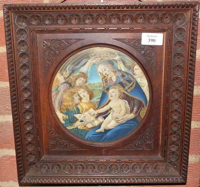 Appraisal: A LATE TH CENTURY MAHOGANY PICTURE FRAME the circular sight