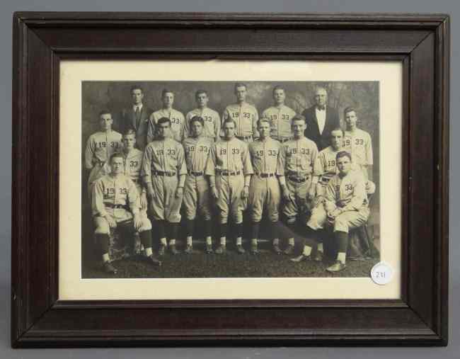 Appraisal: Original black and white photograph of Yale University baseball team