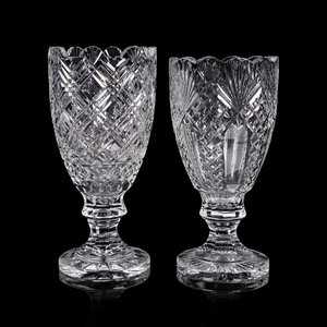 Appraisal: Two Waterford Cut Glass Vases Height of taller example inches