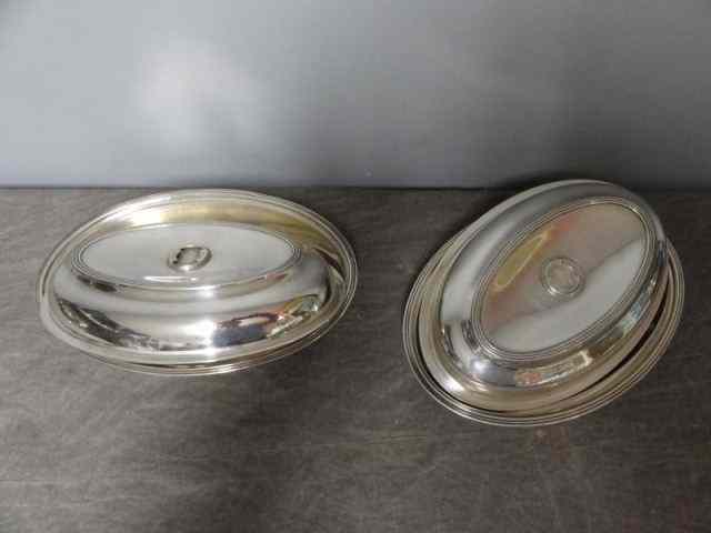 Appraisal: STERLING Pair of Lidded Tureens An oval pair '' x