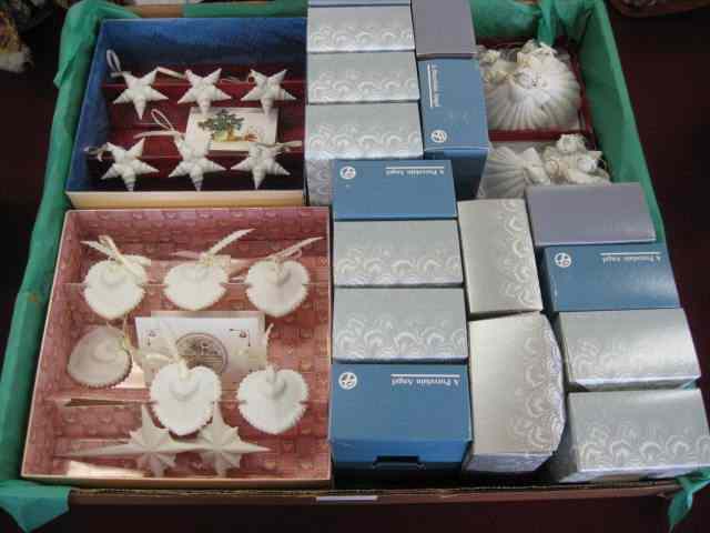 Appraisal: Margaret Furlong Christmas Figurines shell decor mostly angels and stars