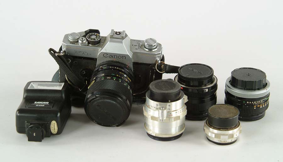 Appraisal: LOT OF TWO MM CAMERAS WITH LENSES Cannon FTb with