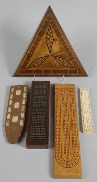 Appraisal: Lot of Unusual Cribbage Board Sets Description Includes one dated