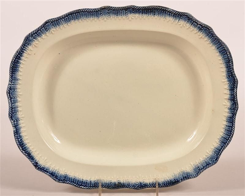 Appraisal: Leeds Soft Paste Blue Feather Edge Platter Leeds Soft Paste