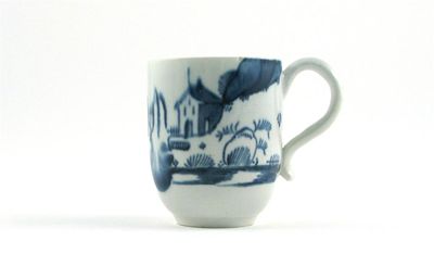 Appraisal: A Longton Hall blue and white coffee cup painted with