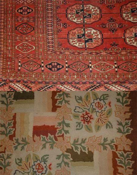 Appraisal: Hooked Carpet Together with a Hooked Oval Rug Estimate -