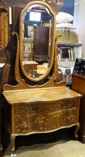 Appraisal: American quartersawn oak mirrored chest having an adjustable mirror above