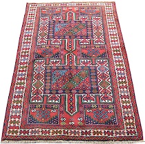 Appraisal: Kazak Rug A Kazak rug in traditional blue ivory green