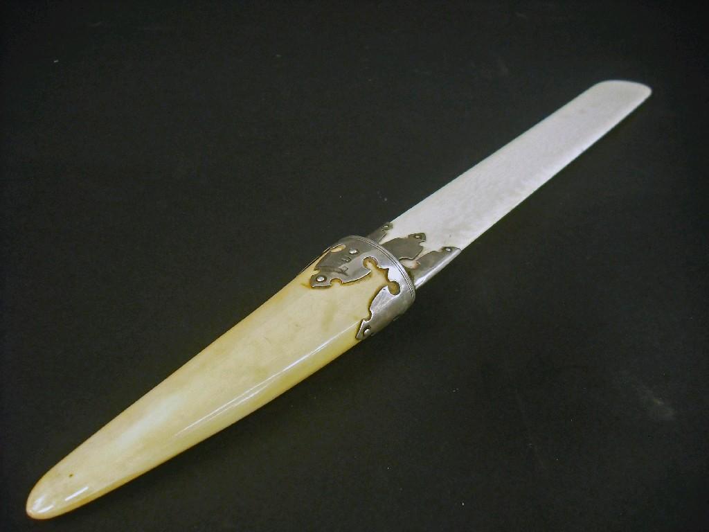 Appraisal: Early th century ivory silver bound page turner Birmingham long