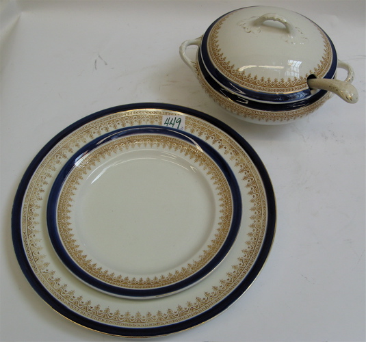 Appraisal: AN ENGLISH BRISTOL PORCELAIN DINNER SET pieces in the Worcester