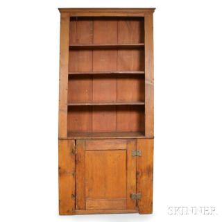 Appraisal: Pine Slant-back Cupboard th century ht wd dp in Estimate