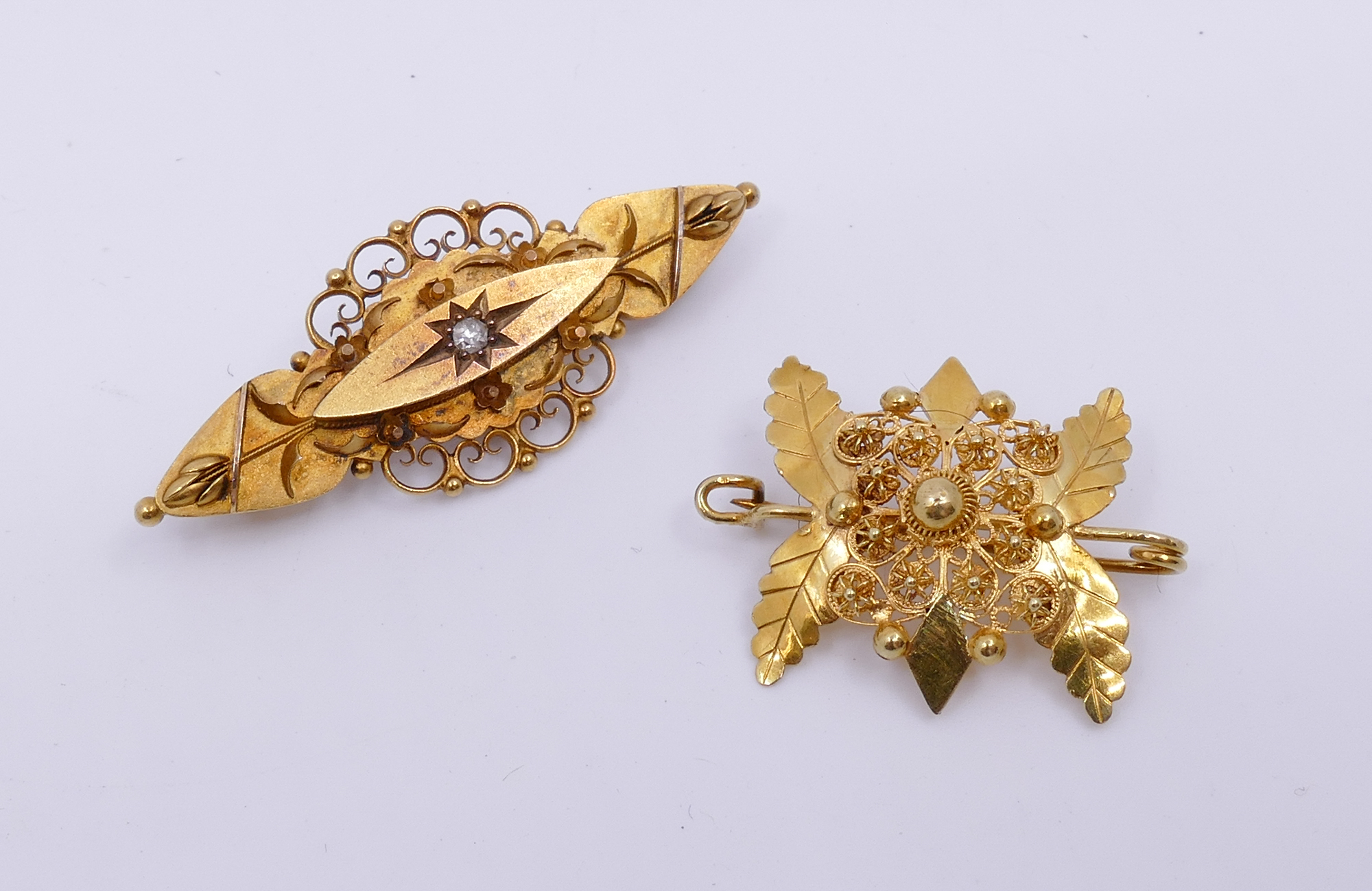 Appraisal: Box K Gold Brooches- g