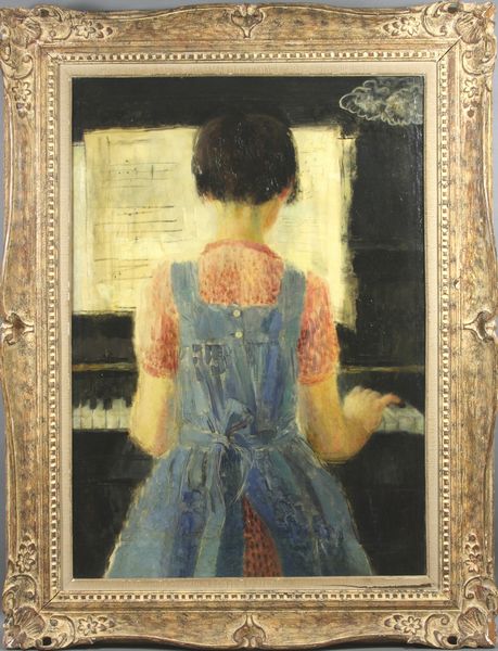 Appraisal: Young girl at the piano o c unsigned x in