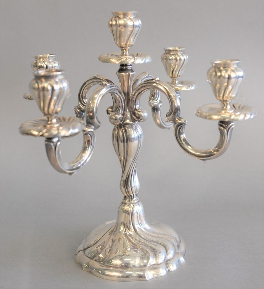 Appraisal: Continental silver light candelabra ht t oz Continental silver light