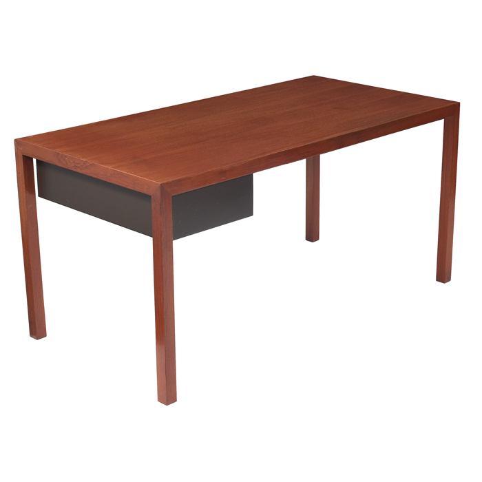 Appraisal: Scandinavian desk possibly by Johannes Hansen teak rectangular top with