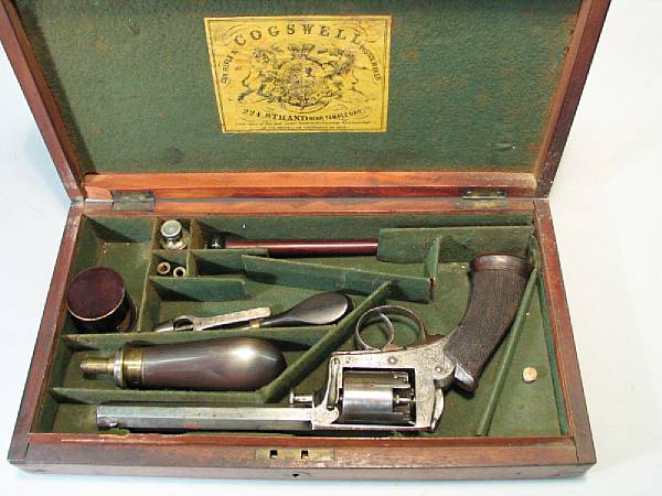 Appraisal: An Adams Patent percussion revolver by August Francotte with associated