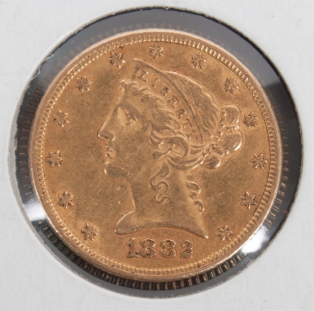 Appraisal: U S Coronet type gold half eagle EF-