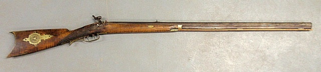 Appraisal: - Percussion long rifle c caliber with set trigger brass