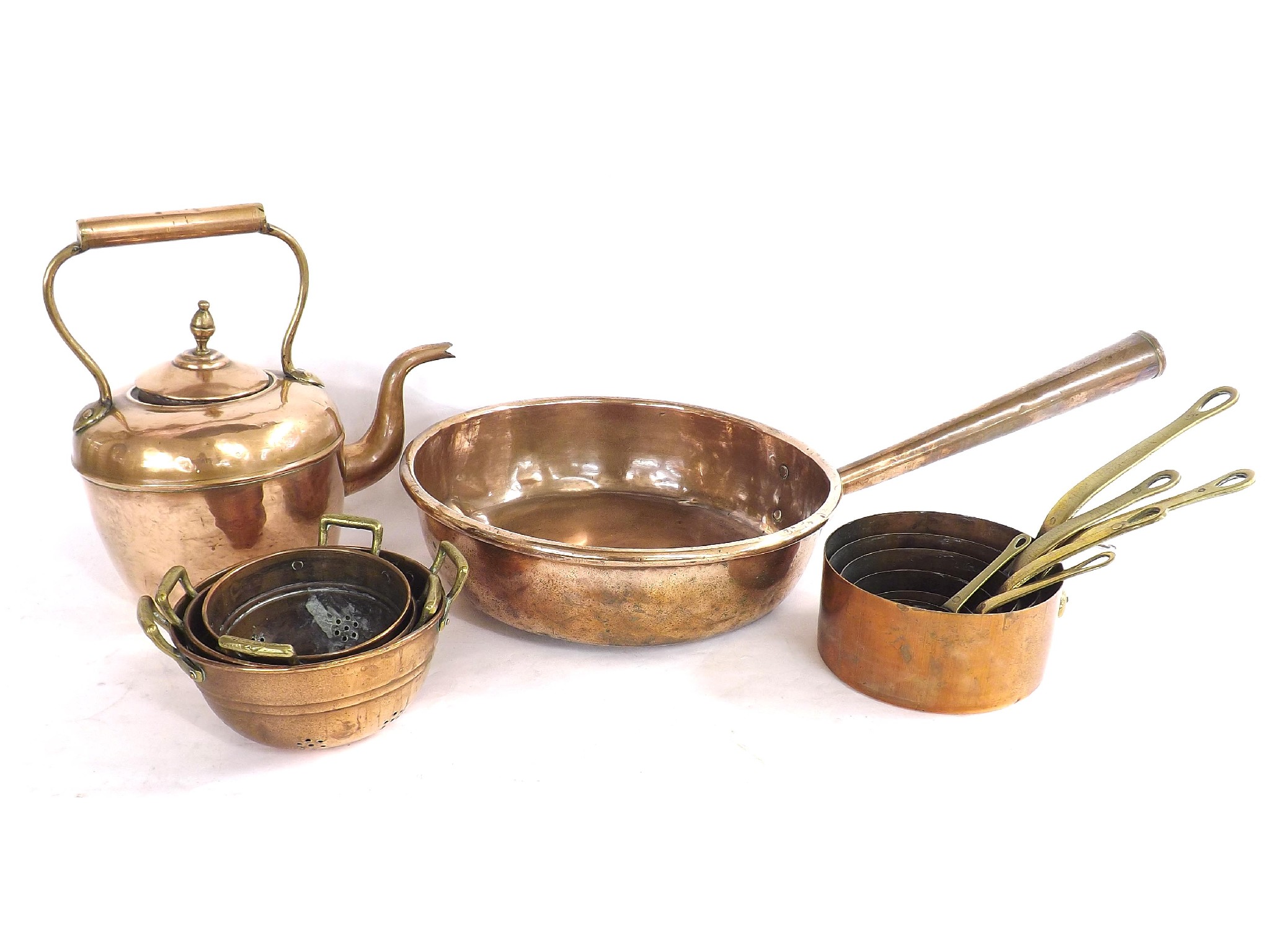 Appraisal: Collection of copper ware to include set of six graduated