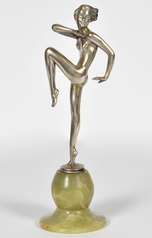 Appraisal: Josef Lorenzl Dancer Art Deco Bronze Figure Josef Lorenzl Austria