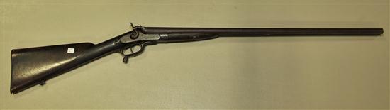 Appraisal: UNDERLEVER SHOTGUN Double barrel gauge with - Damascus style barrels