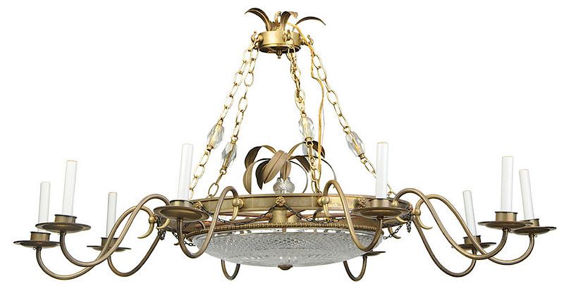 Appraisal: Hollywood Regency Style Chandelier th century ten branch electric fixture