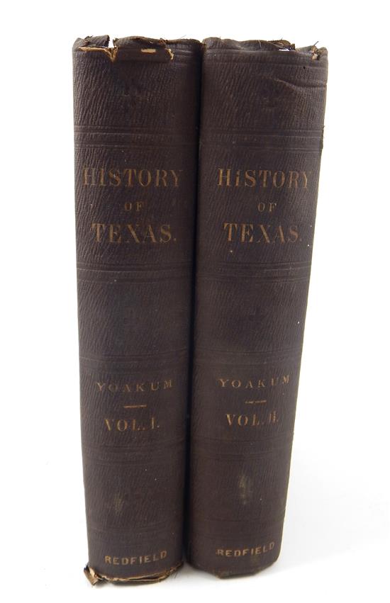 Appraisal: BOOKS two pieces total H Yoakum History of Texas from