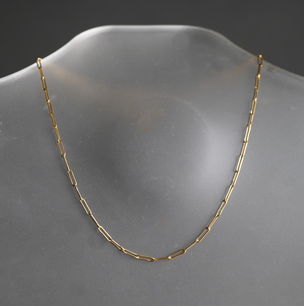 Appraisal: -KARAT YELLOW-GOLD NECKLACE DWT L IN -Karat Yellow-Gold Necklace Dimensions