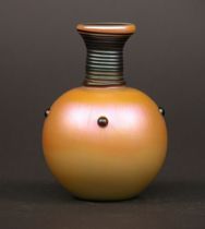 Appraisal: Signed Lundberg Vase Flash shaped with iridescent caramel or butterscotch