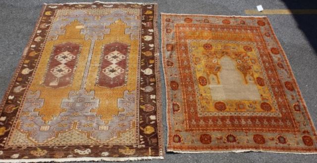 Appraisal: Two Turkish Handmade Throw Rugs From a White Plains NY