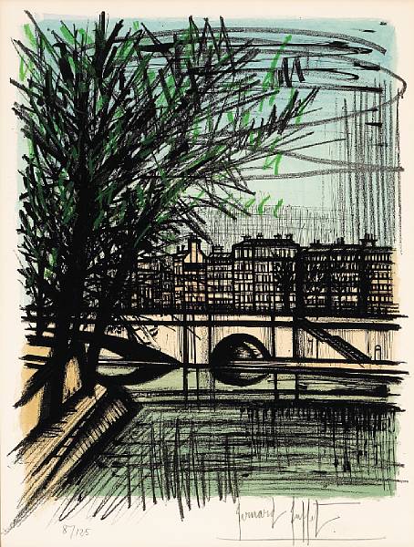 Appraisal: Bernard Buffet French - Le Pont Marie S Lithograph in