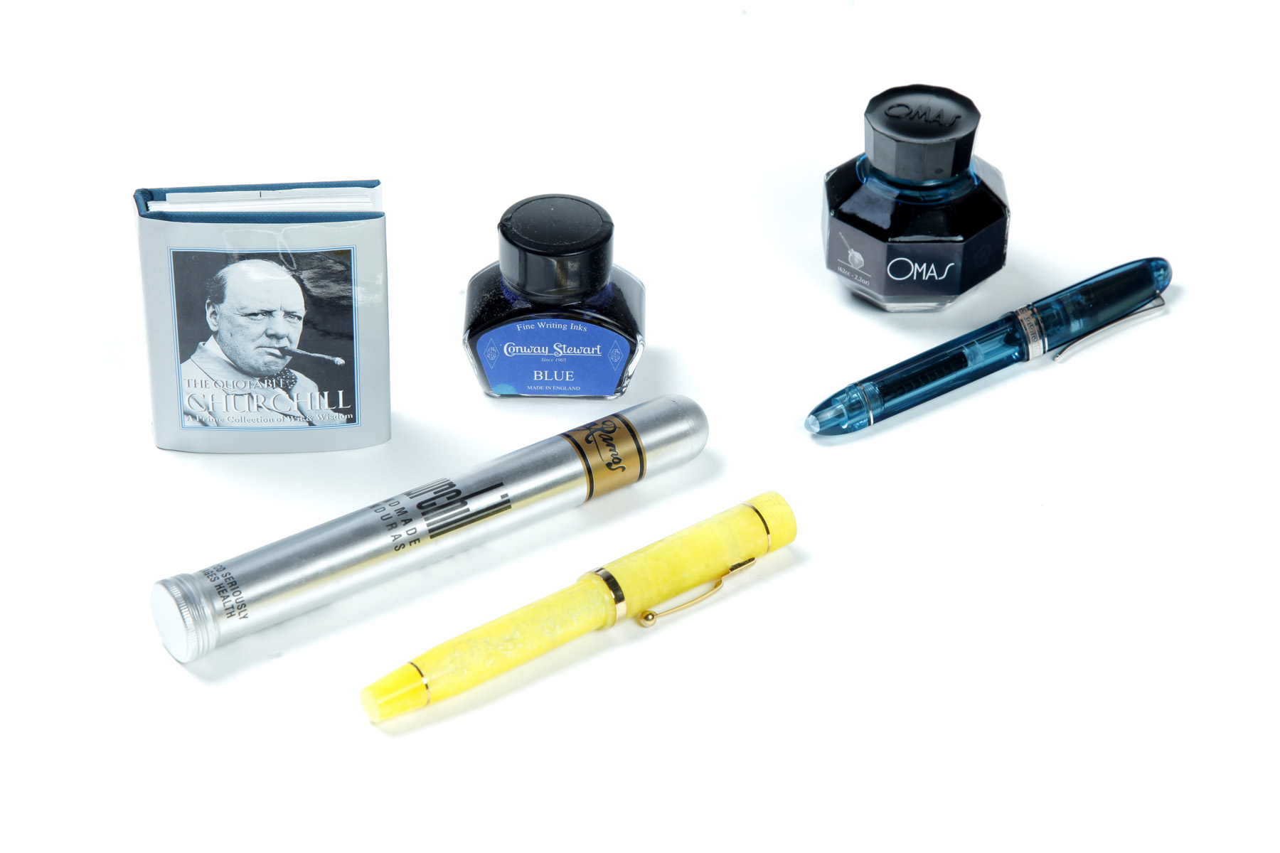 Appraisal: TWO FOUNTAIN PENS Twentieth century Conway Stewart Limited Edition Churchill