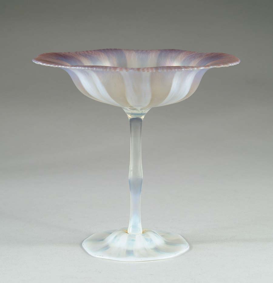 Appraisal: TIFFANY PASTEL COMPOTE Very rare pastel coloring between raspberry and