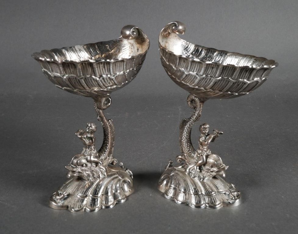 Appraisal: PAIR HANAU GEBRUDER GLASER SILVER COMPOTESPair of two matching small