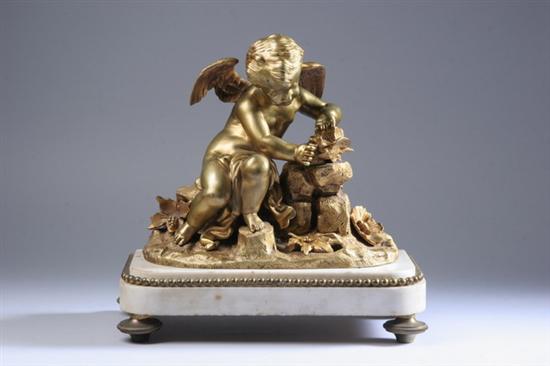 Appraisal: AFTER AUGUSTE MOREAU French - AMOUR ET OISEAU Bronze dor